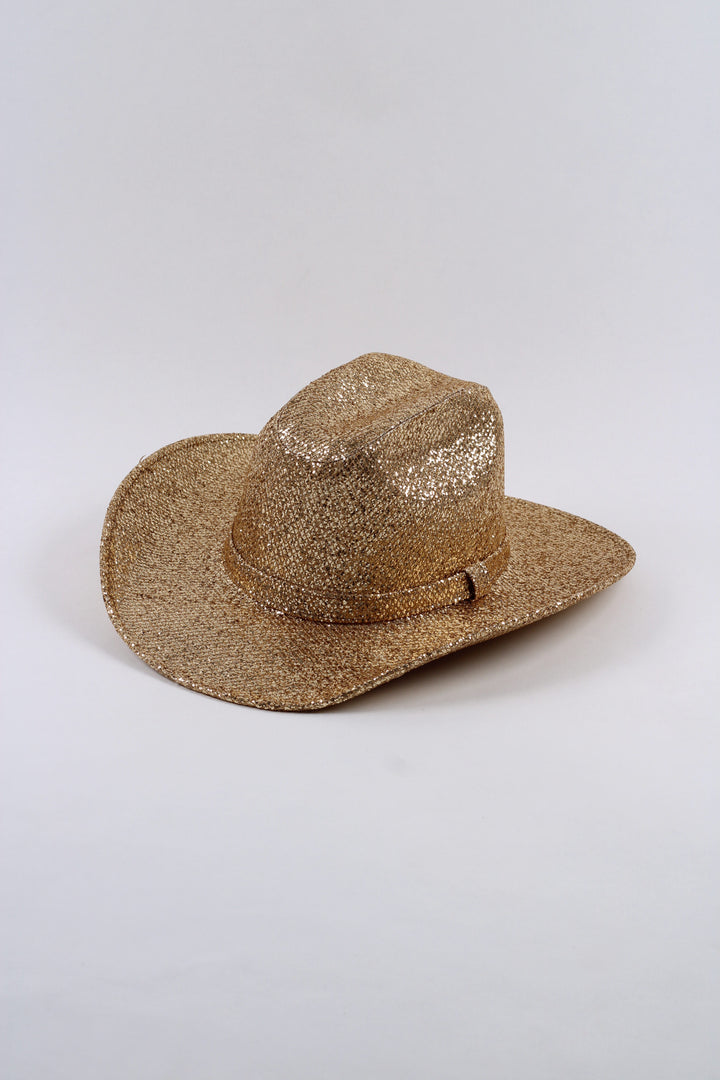 Western Cowboy Glitter Hat- Gold