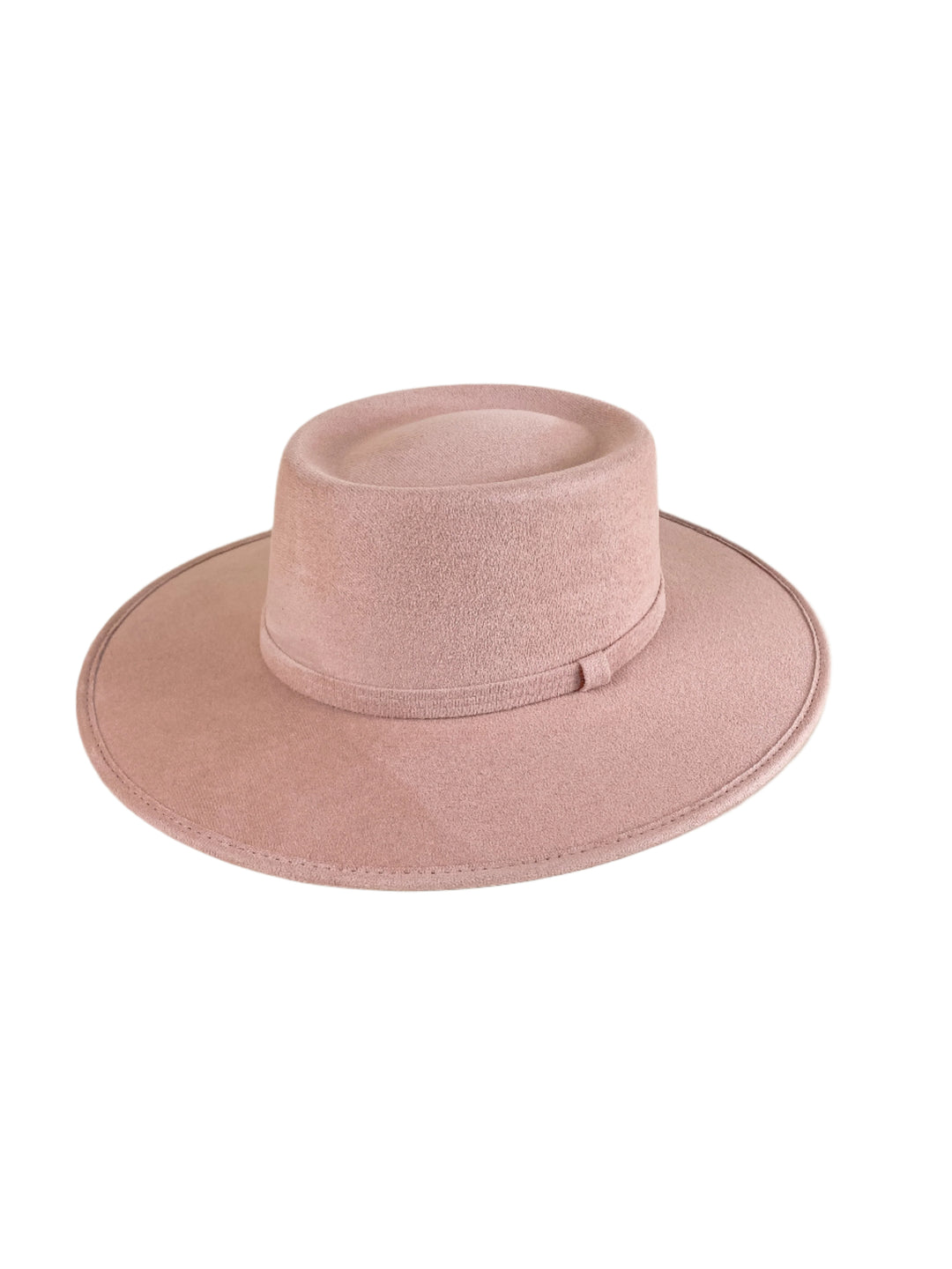 Vegan Suede Gambler Hat- Pale Dusty Rose