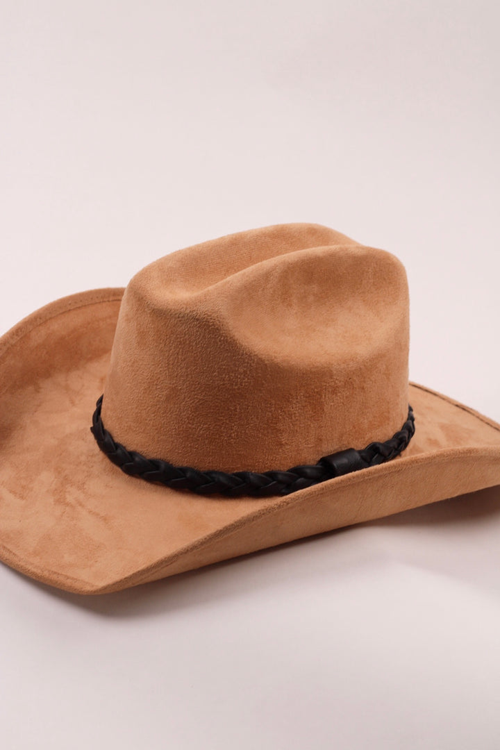 Forged Braided Faux Leather Hat Band