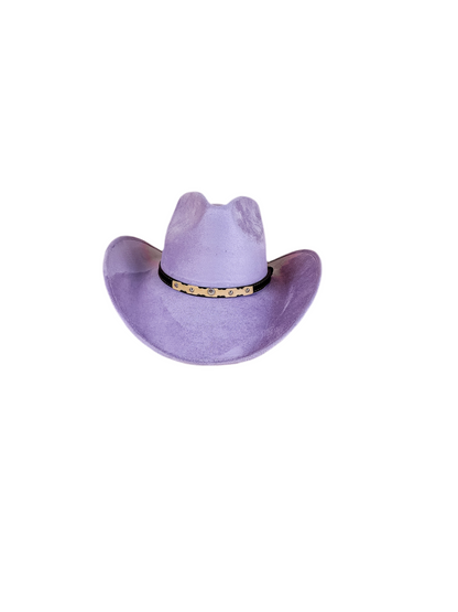 Santa Fe Vegan Suede Cowboy Rancher Hat- Lavender