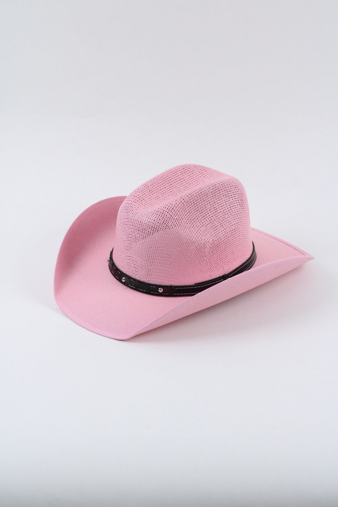 Kids Bullrider Mesh Top Structured Cowboy Hat - Pink