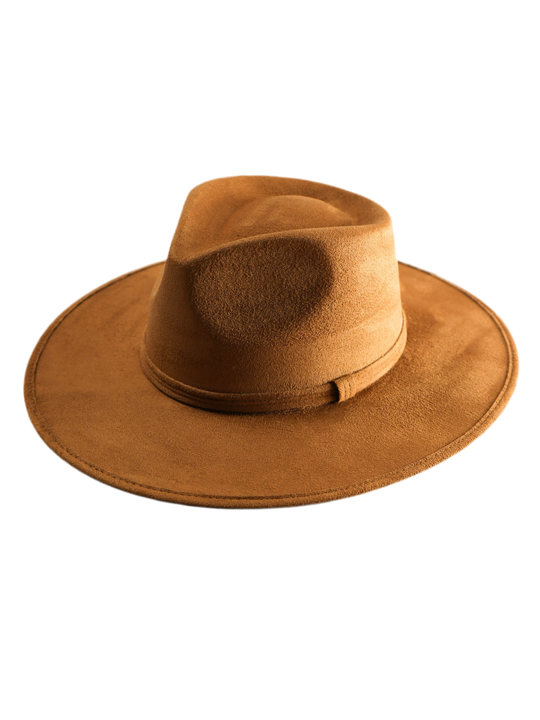 Vegan Suede Teardrop Hat - Caramel