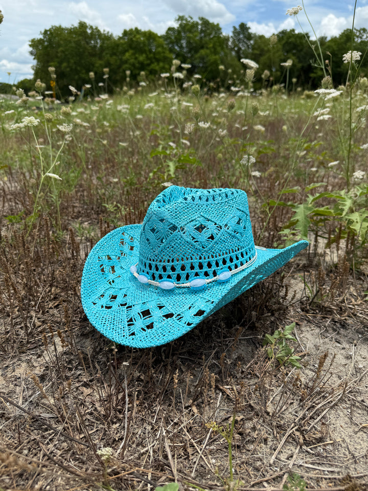 Bayside Rancher Raffia Hat - Blue