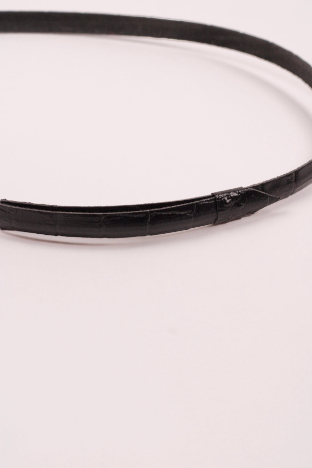 Leather Crocodile Hat Band / Black
