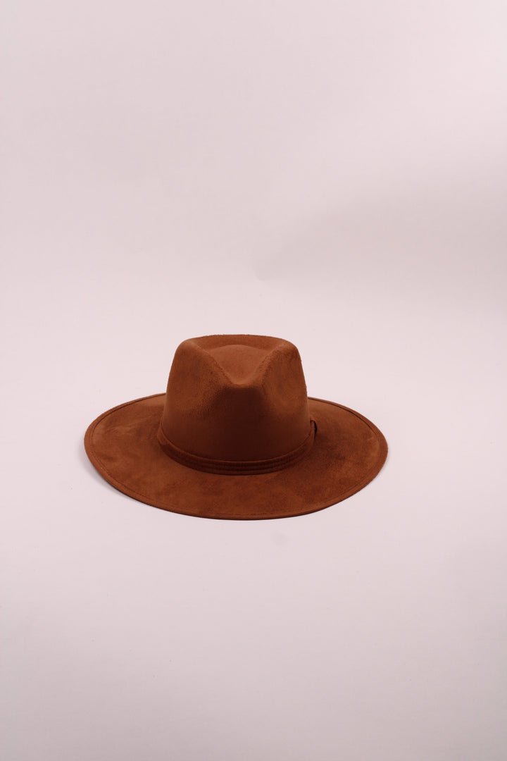 Vegan Suede Rancher Hat - Caramel