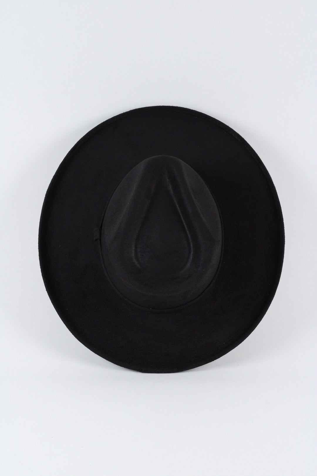 Vegan Suede Rancher Hat - Pencil Brim - Black
