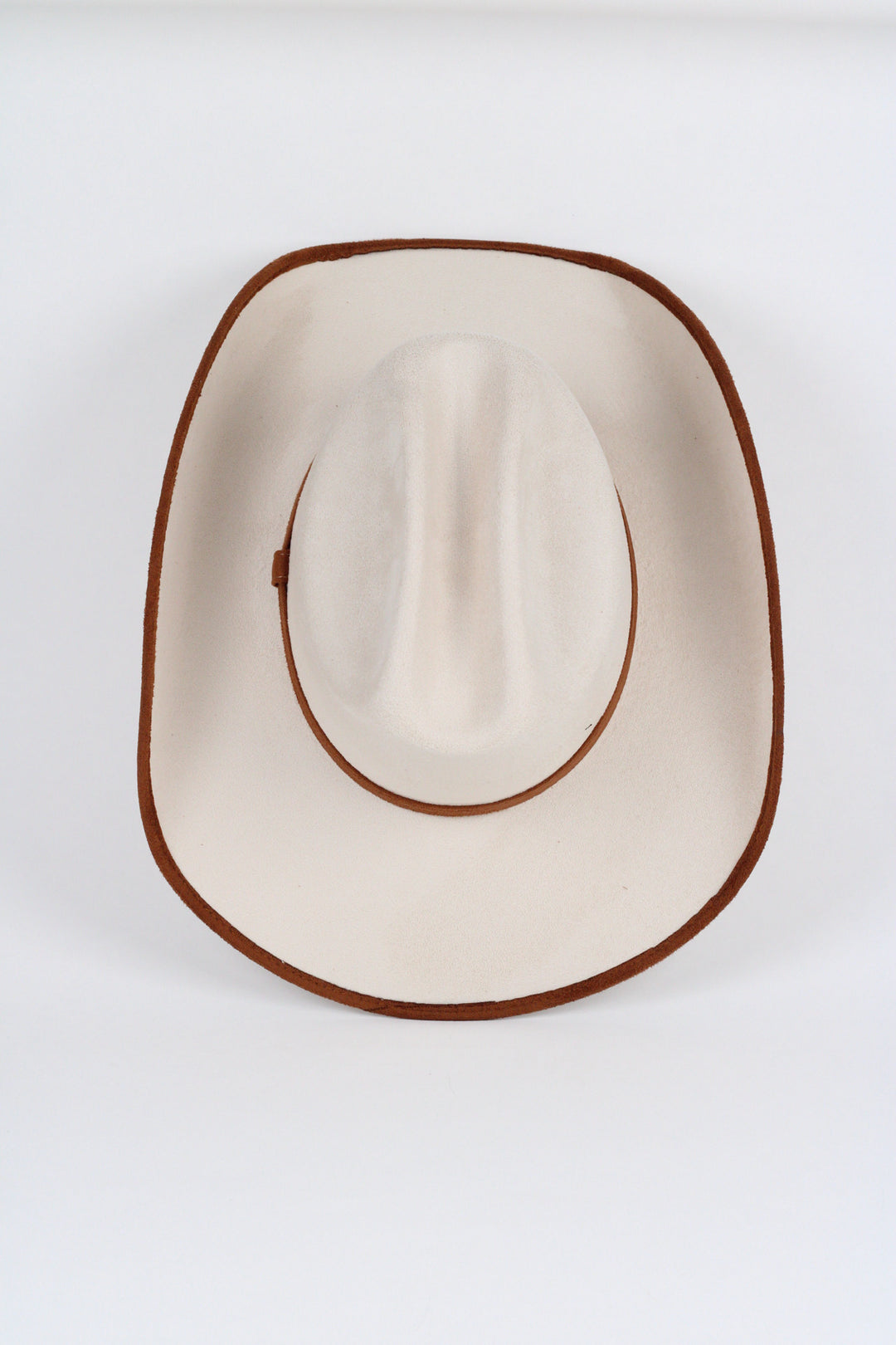 Texana Vegan Suede Cowboy Hat -Duo Tone - Ivory + Caramel