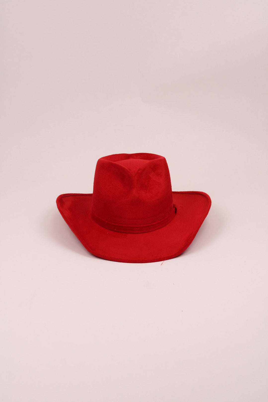 Vegan Suede Heart Shaped Cowboy Hat- Lipstick Red