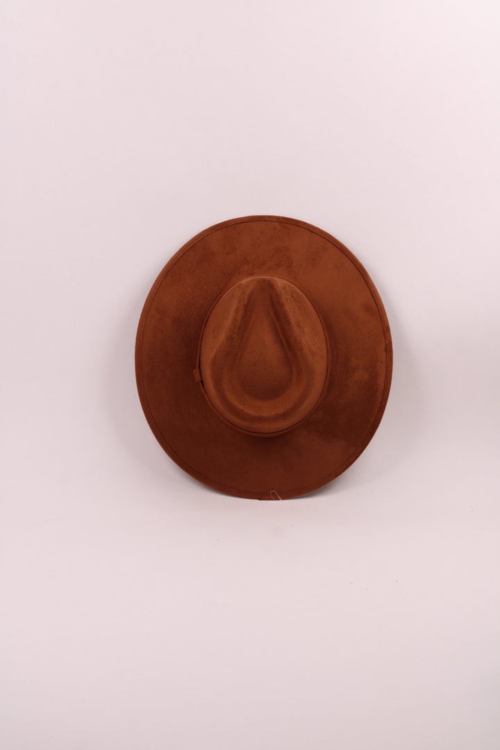 Vegan Suede Rancher Hat - Caramel