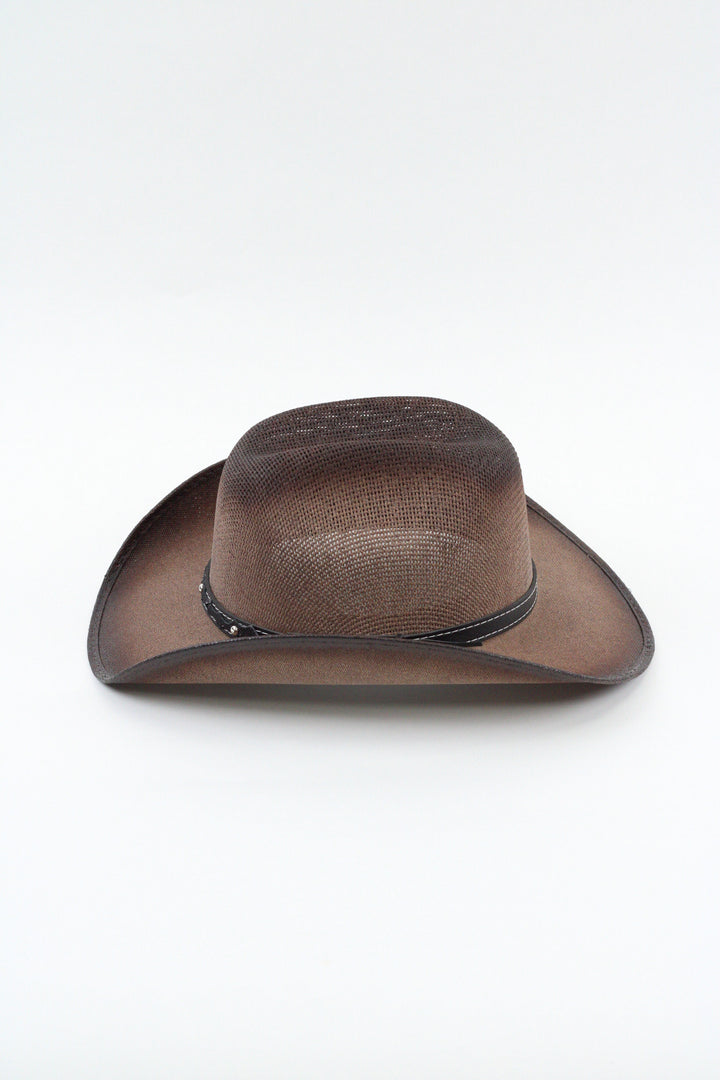Kids Bullrider Mesh Top Structured Cowboy Hat - Brown