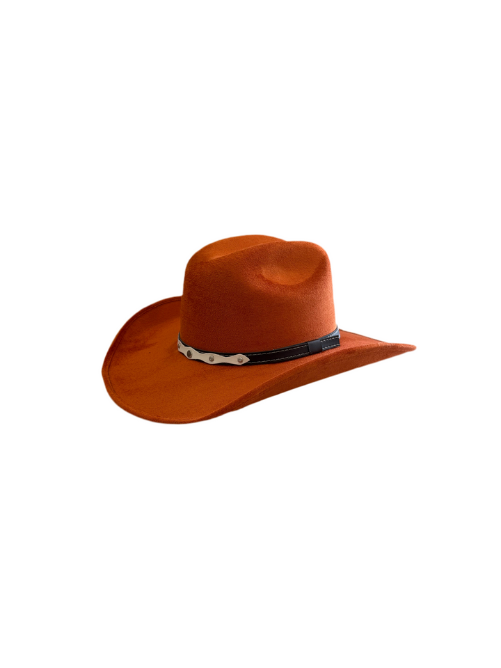 Austin Vegan Suede Cowboy Hat- Orange