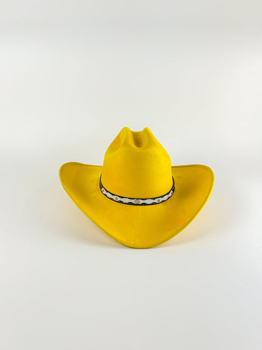 Texana Vegan Suede Cowboy Hat- Yellow