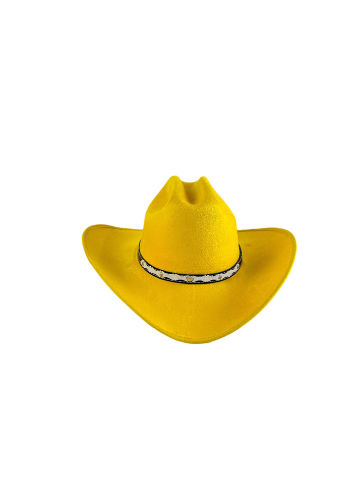 Texana Vegan Suede Cowboy Hat - Yellow