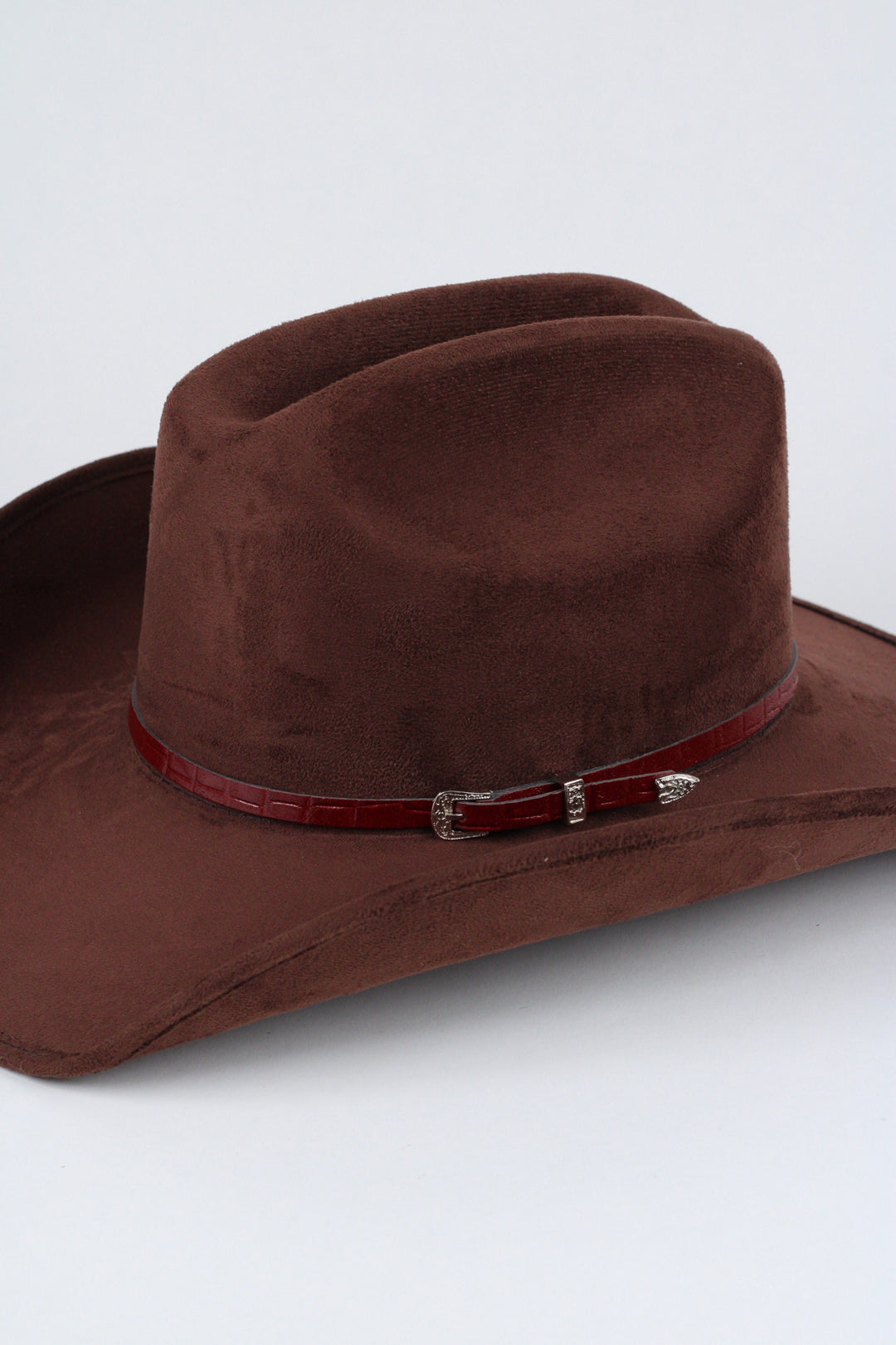 Crocodile Print Leather Hat Band w/ Buckle