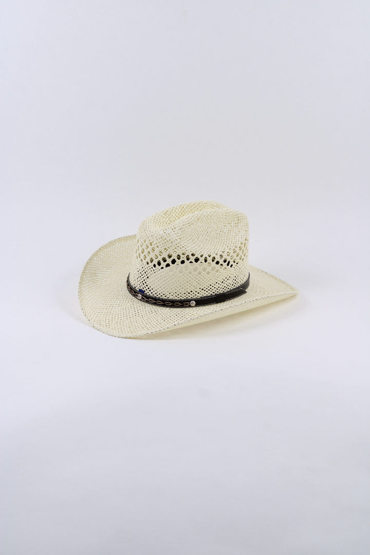 The Montecito Raffia Cowboy Hat - Ivory
