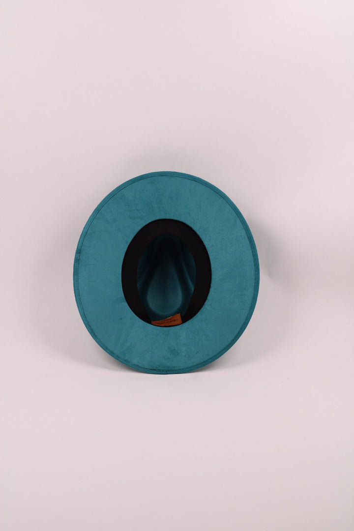 Vegan Suede Rancher Hat - Turquoise