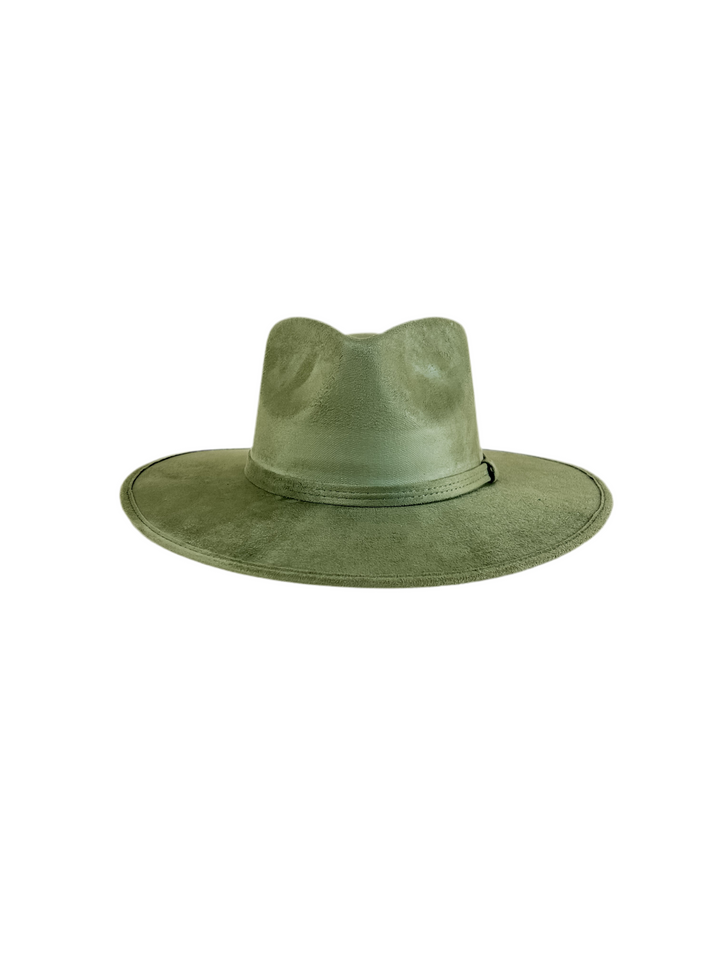 Vegan Suede Teardrop Hat - Sage