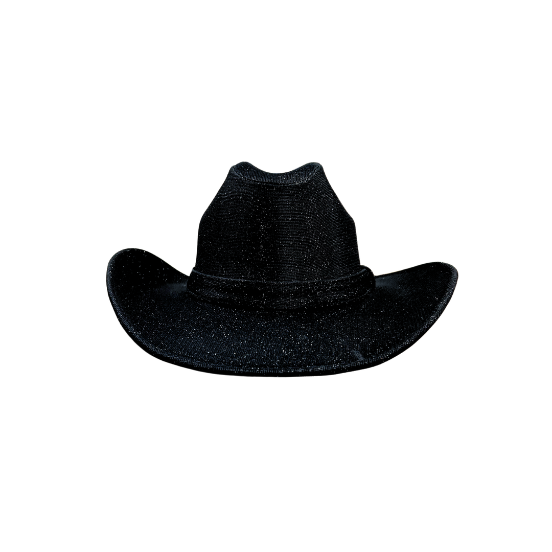 Western Cowboy Glitter Hat- Black