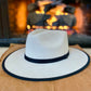 Vegan Suede Rancher Hat -Duotone -  Ivory + Black