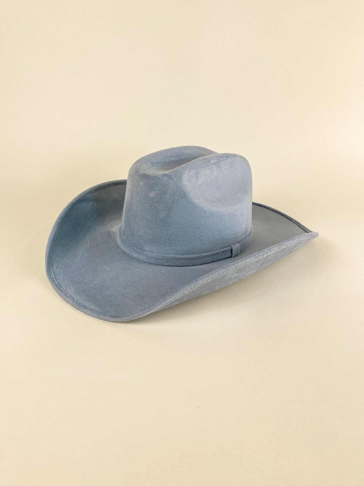 Texana Vegan Suede Cowboy Hat- Steel Blue W/O Band