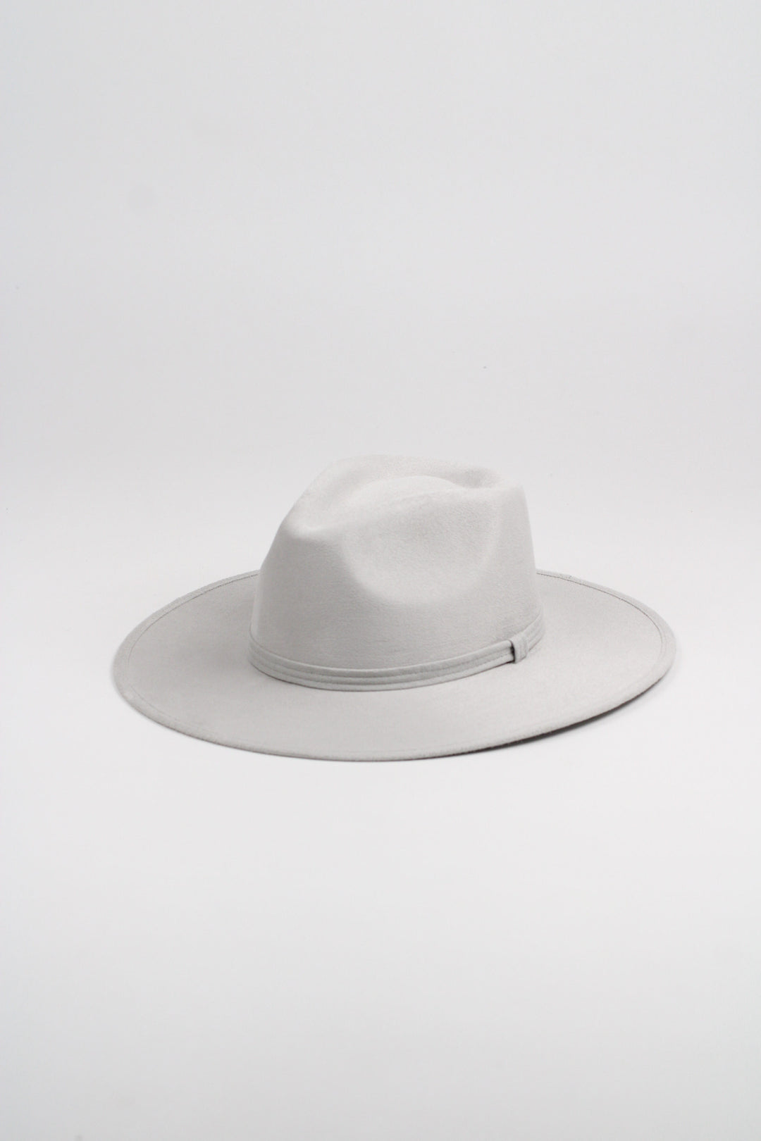 Vegan Suede Rancher Hat - Light Grey