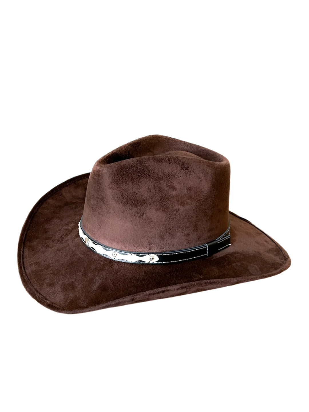 Santa Fe Vegan Suede Cowboy Rancher Hat- Chocolate Brown