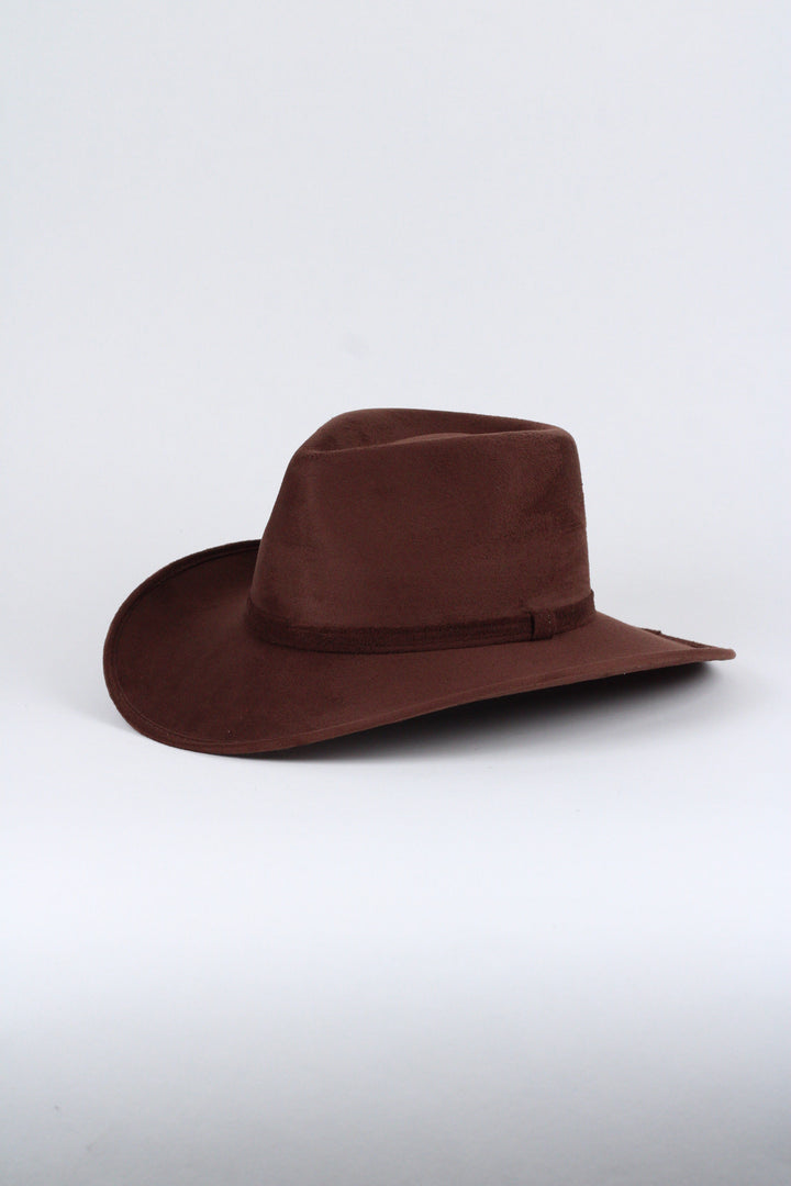 Amarillo Vegan Suede Cowboy Rancher Hat- Chocolate