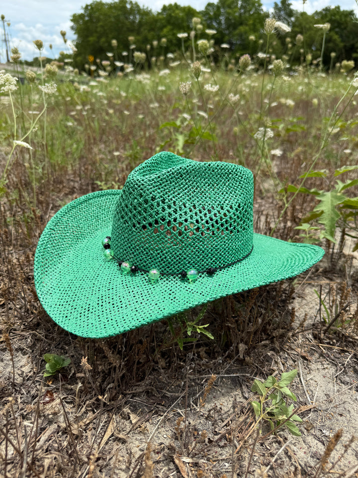 Bayside Rancher Raffia Hat - Green