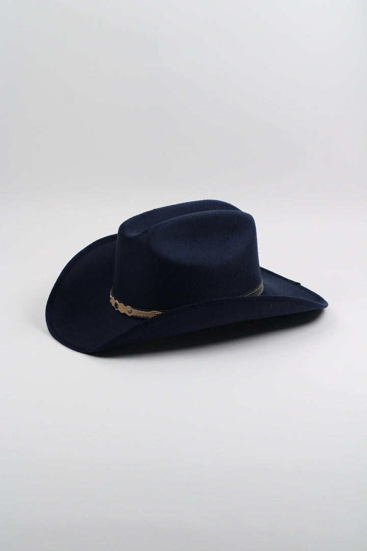 Texana Vegan Suede Cowboy Hat - Navy Blue