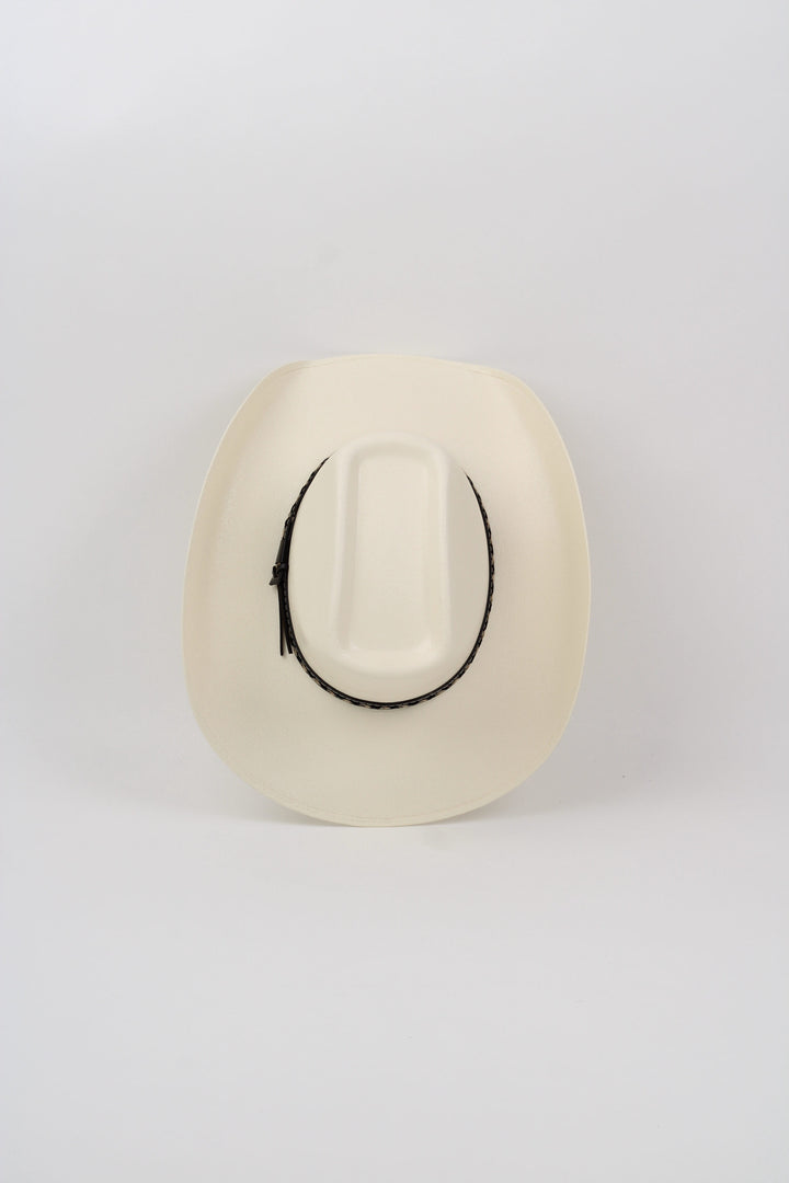 El Paso Brick Top Structured Cowboy Hat - Ivory
