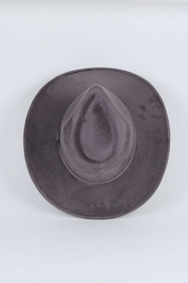 Amarillo Vegan Suede Cowboy Rancher Hat- Charcoal Grey