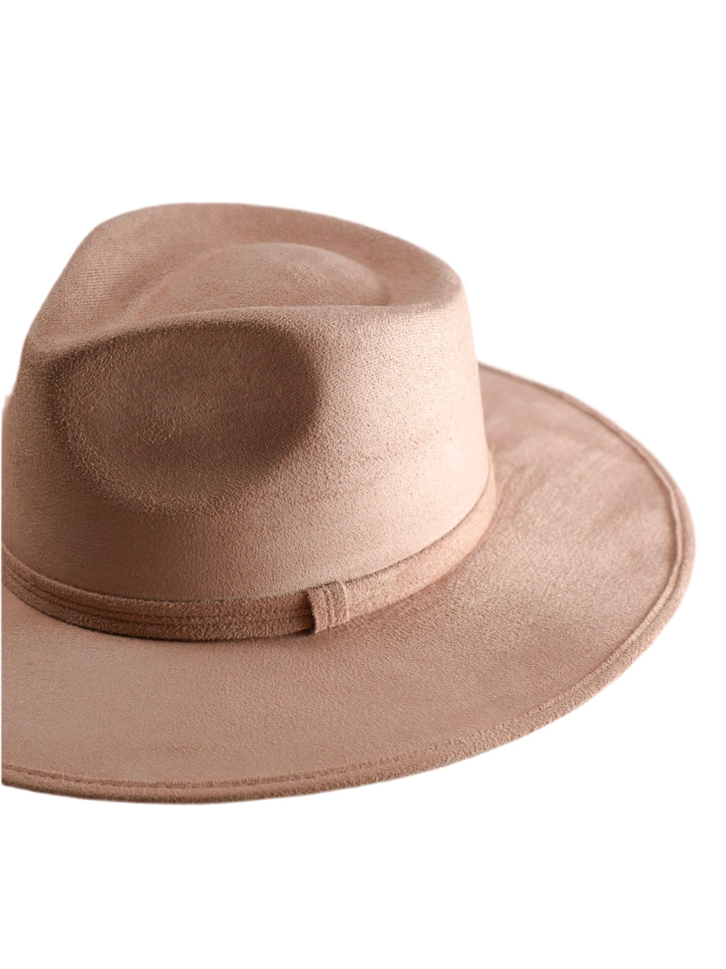 Vegan Suede Teardrop Hat- Pale Dusty Rose