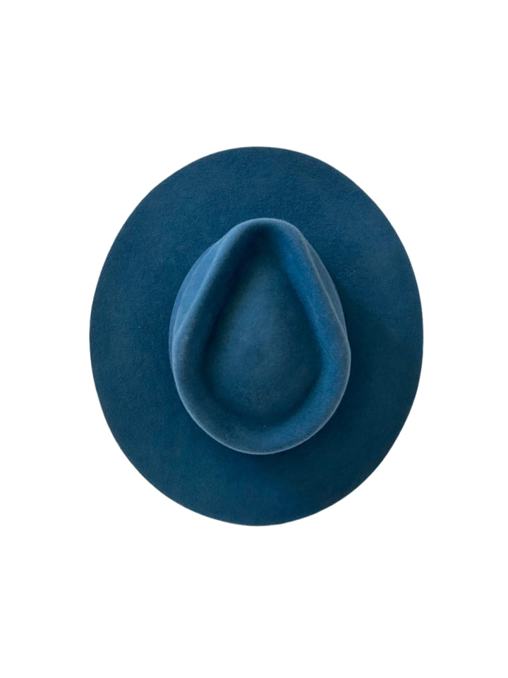 Emery Merino Wool Teardrop Rancher Hat - Peacock Blue