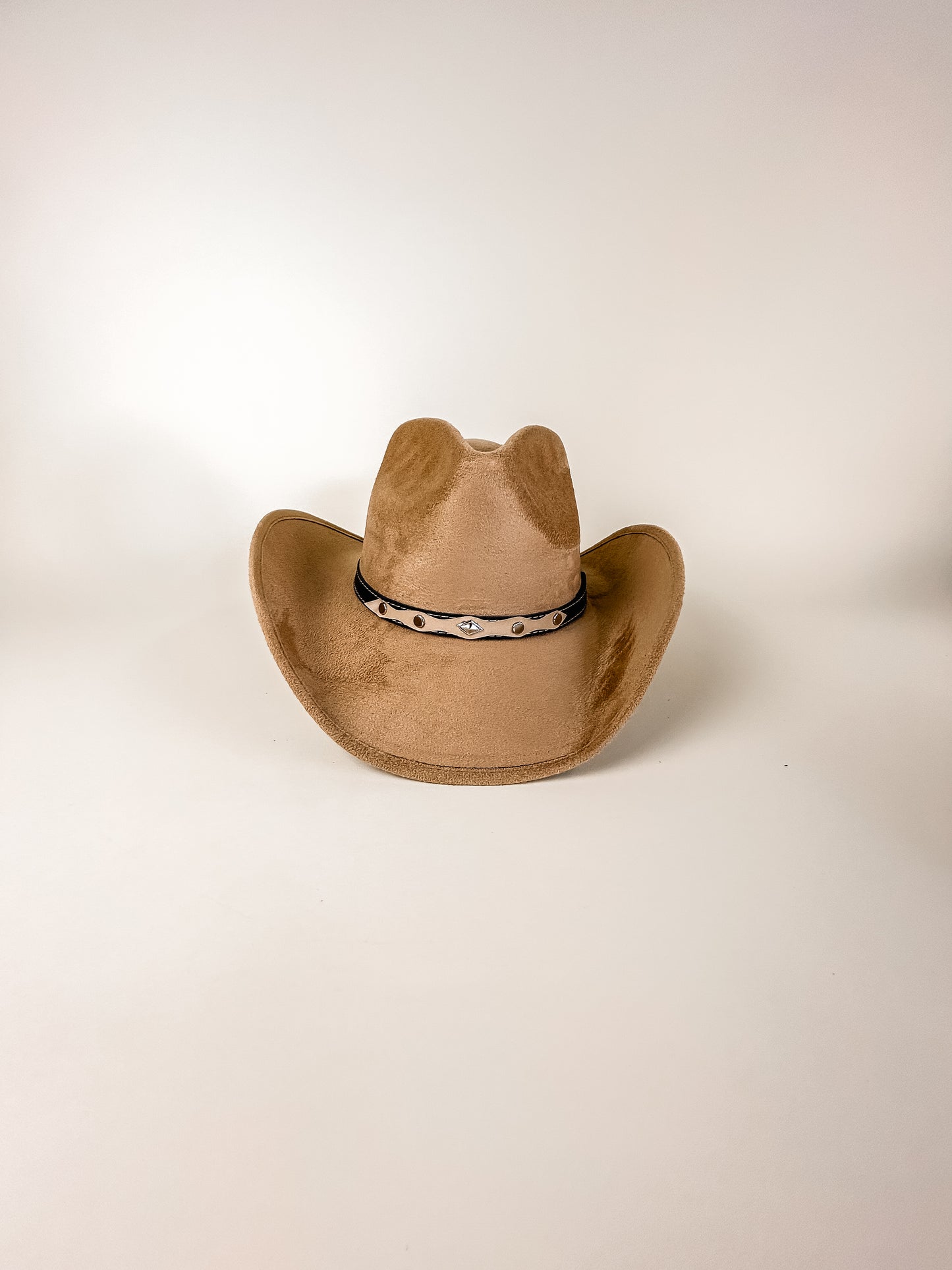 Santa Fe Vegan Suede Cowboy Rancher Hat- Cappuccino