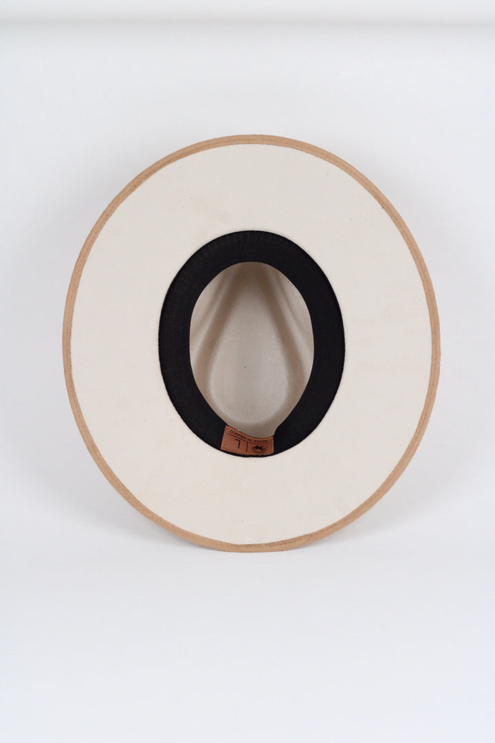 Vegan Suede Rancher Hat - Duo Tone - Ivory + Cappuccino