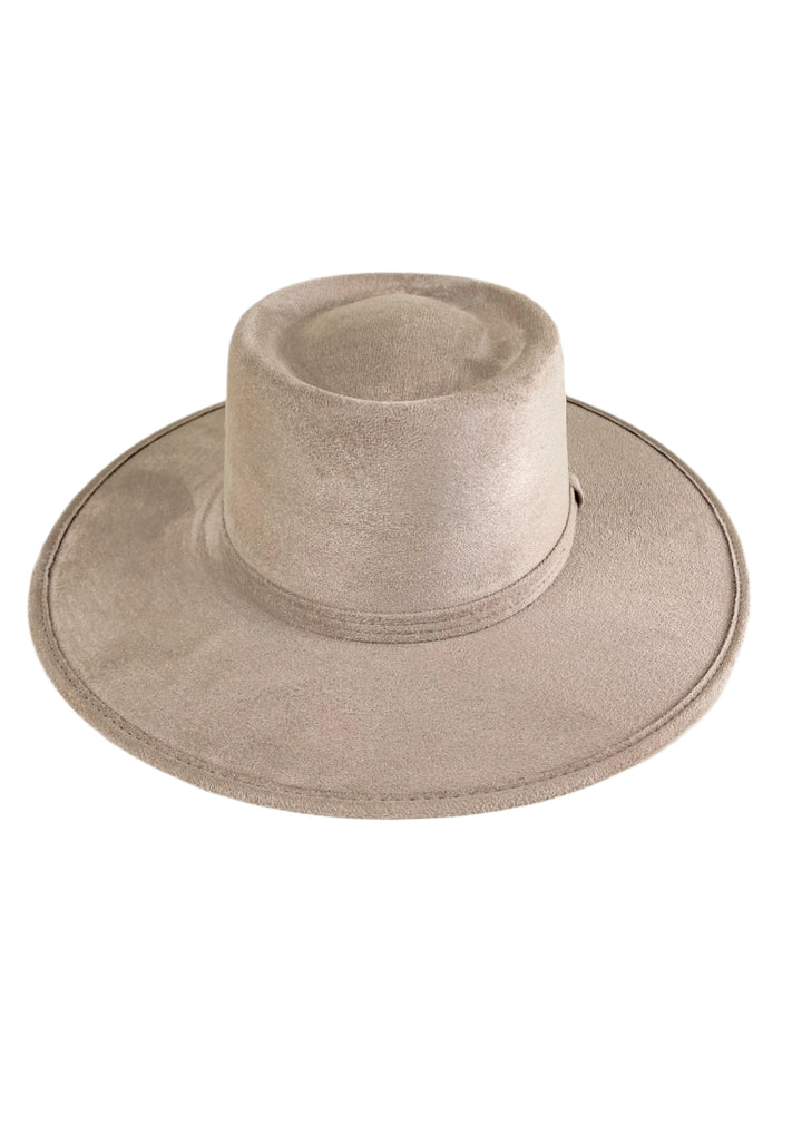 Vegan Suede Gambler Hat- Sand