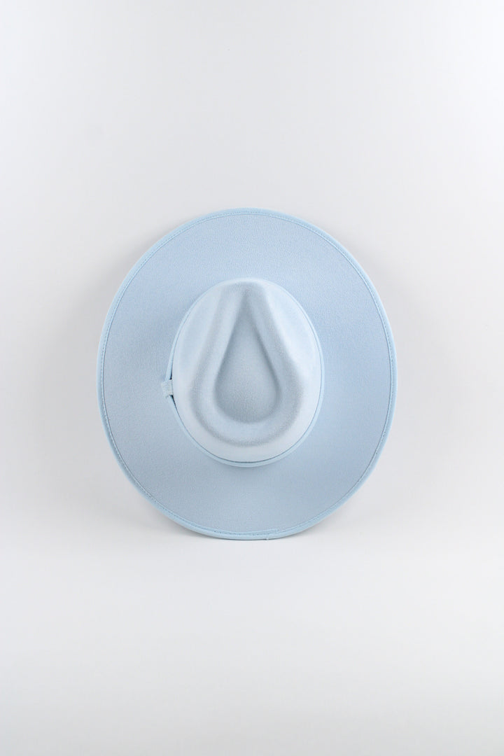 Vegan Suede Rancher Hat - Sky Blue