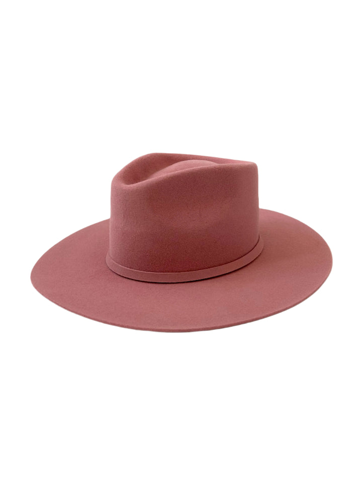 Emery Merino Wool Teardrop Rancher Hat - Mulberry Pink