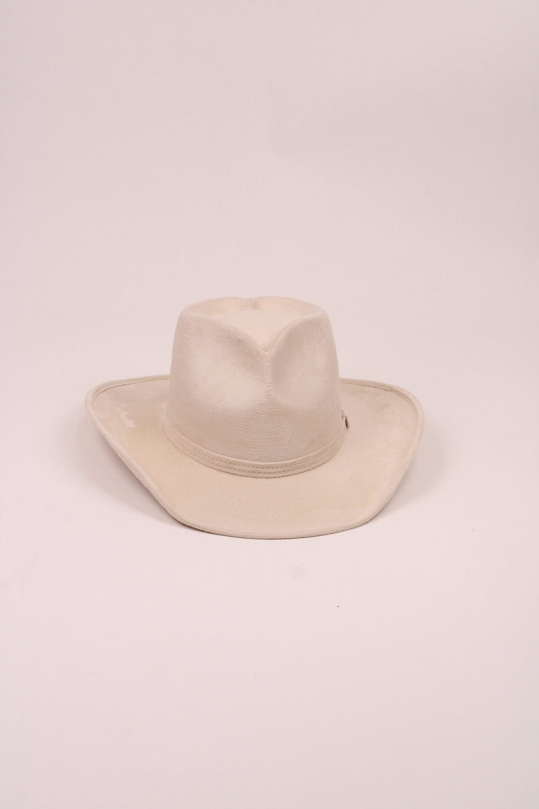 Vegan Suede Heart Shaped Cowboy Hat- Ivory