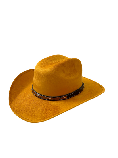 Kids Vegan Suede Austin Hat - Mustard