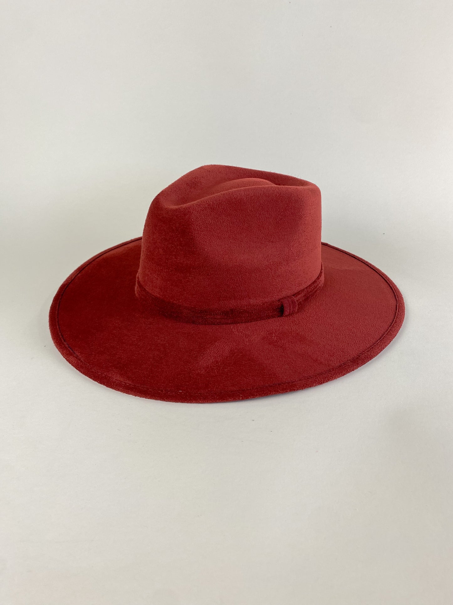 Vegan Suede Rancher Hat - Burgundy Red