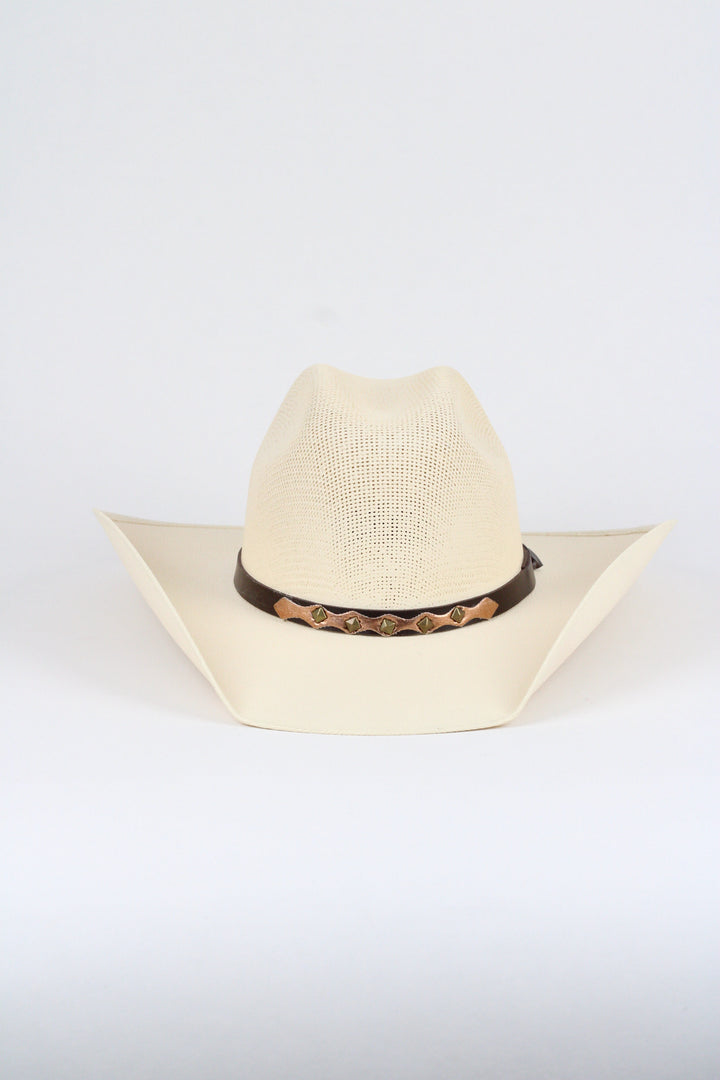 Luckenbach Bull Rider Mesh Top Structured Cowboy Hat - Natural