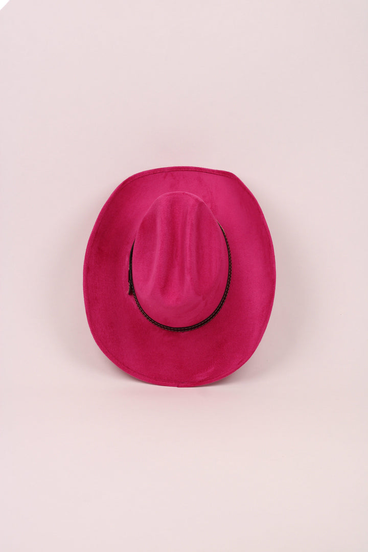 Texana Vegan Suede Cowboy Hat - Magenta