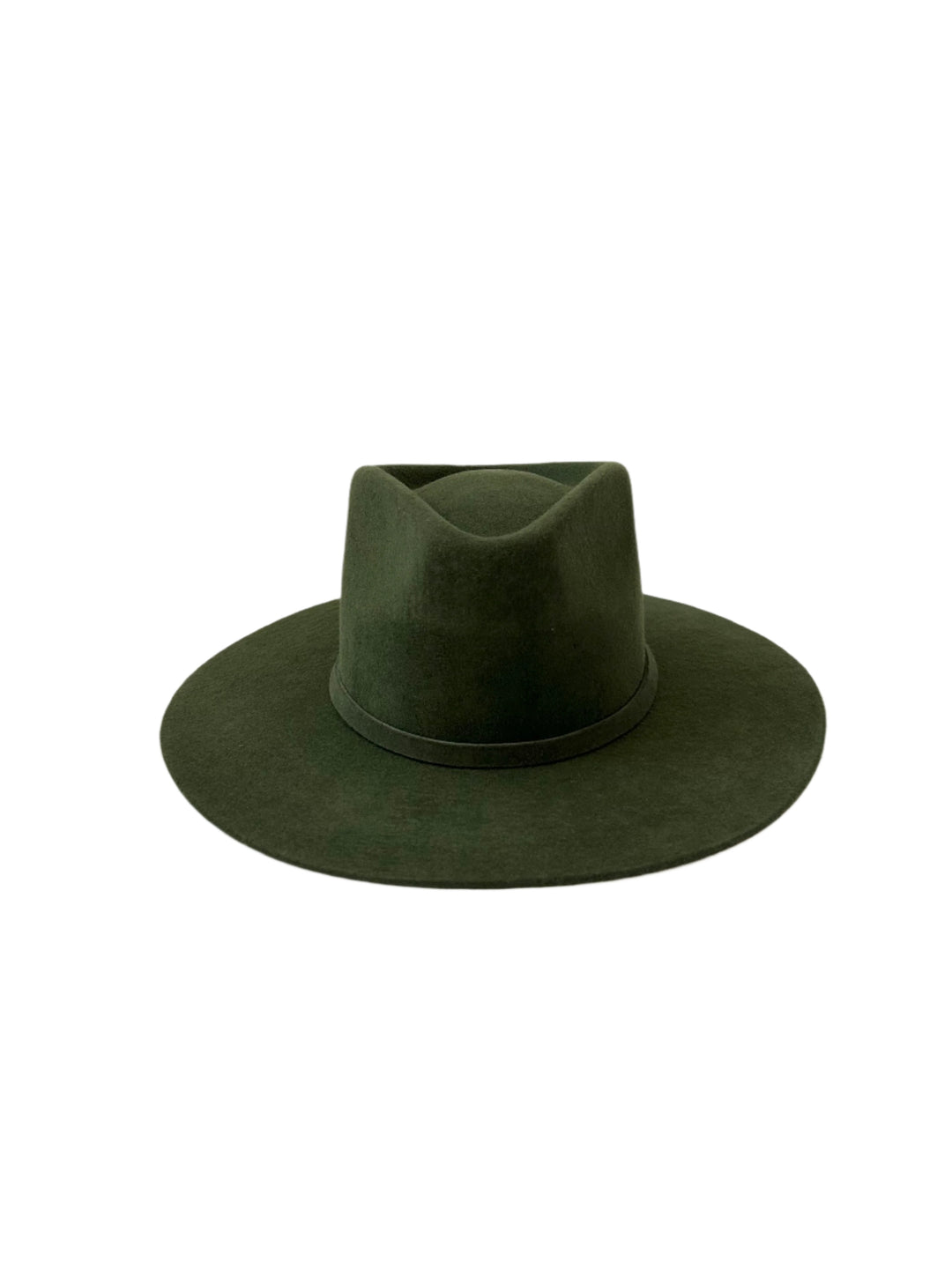Emery Merino Wool Teardrop Rancher Hat - Forest Green