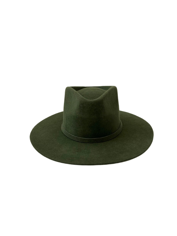 Emery Merino Wool Teardrop Rancher Hat - Forest Green