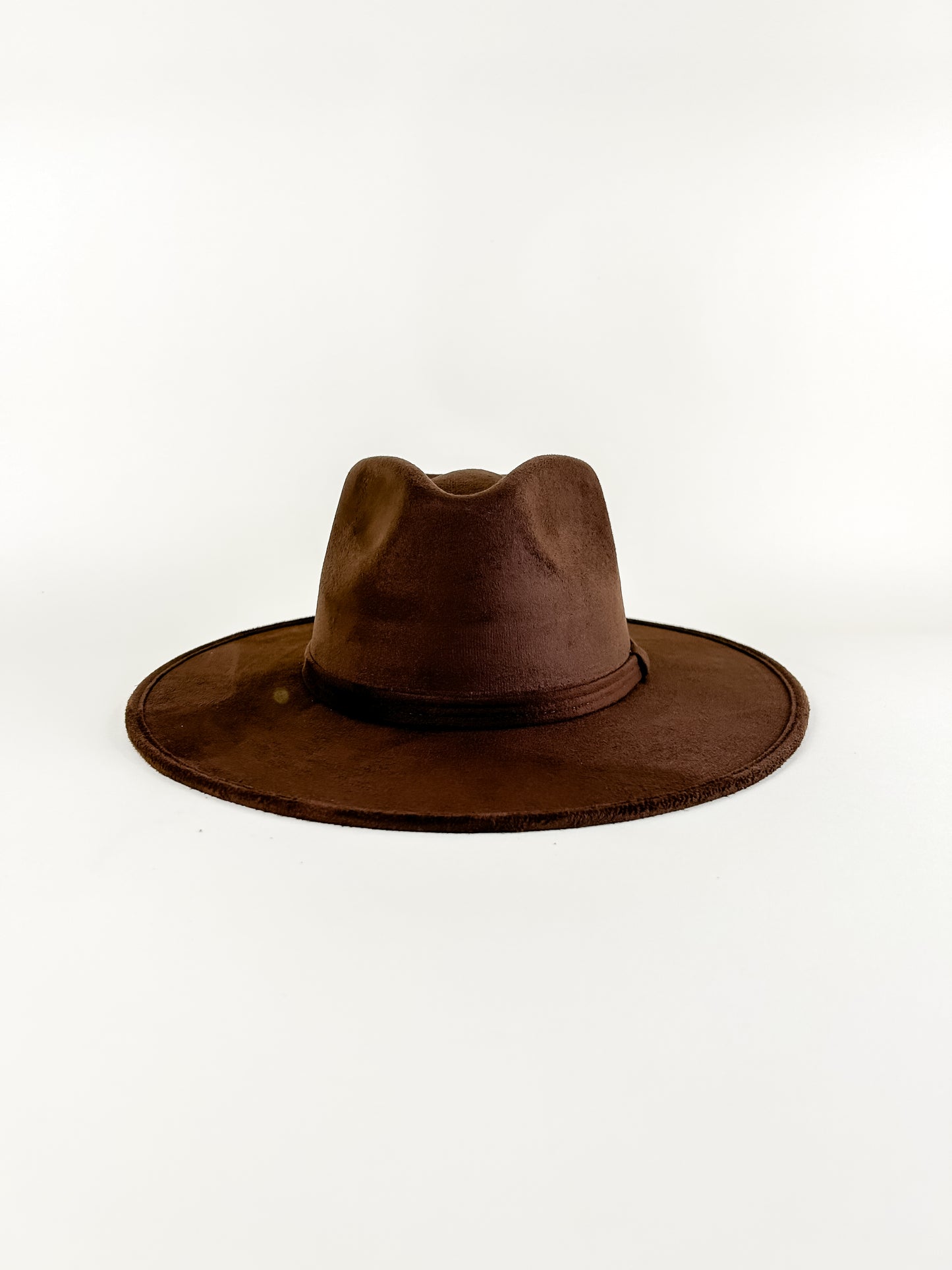 Vegan Suede Rancher Hat - Chocolate