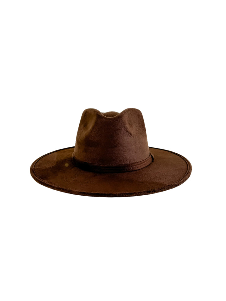 Vegan Suede Rancher Hat - Chocolate