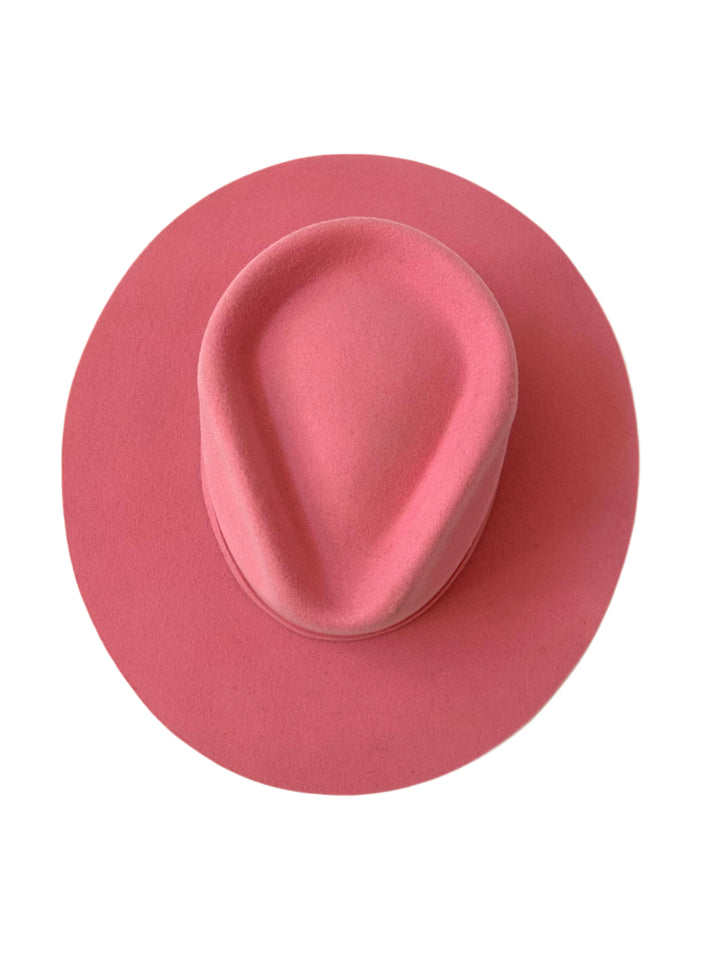 Emery Merino Wool Teardrop Rancher Hat - Pink