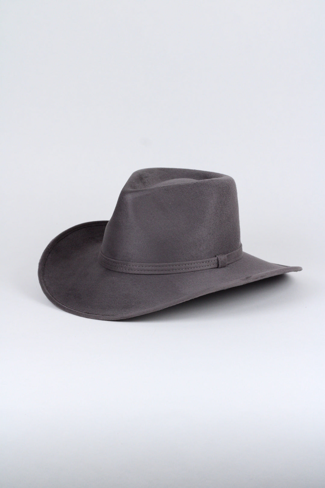Amarillo Vegan Suede Cowboy Rancher Hat- Charcoal Grey