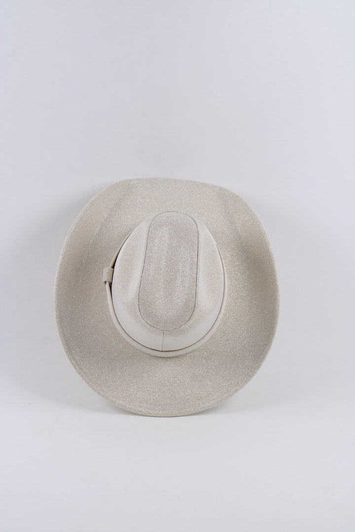 Western Cowboy Glitter Hat- Ivory
